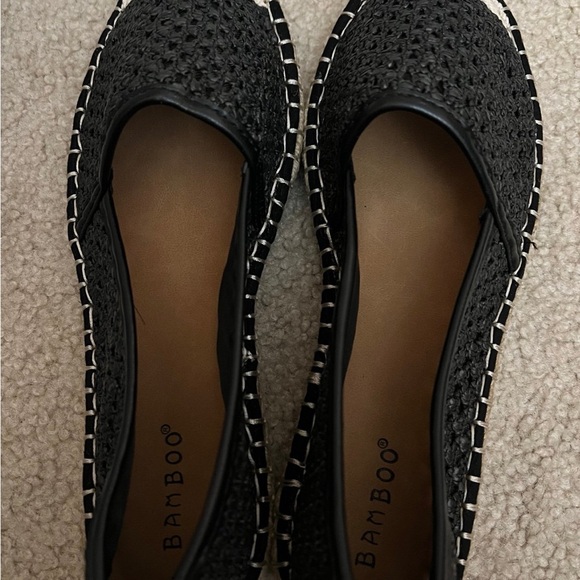 BAMBOO Shoes - Bamboo Women's Black Woven Flats